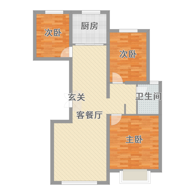 新疆 乌鲁木齐 福泰雅居 3室2厅1卫1厨 100㎡